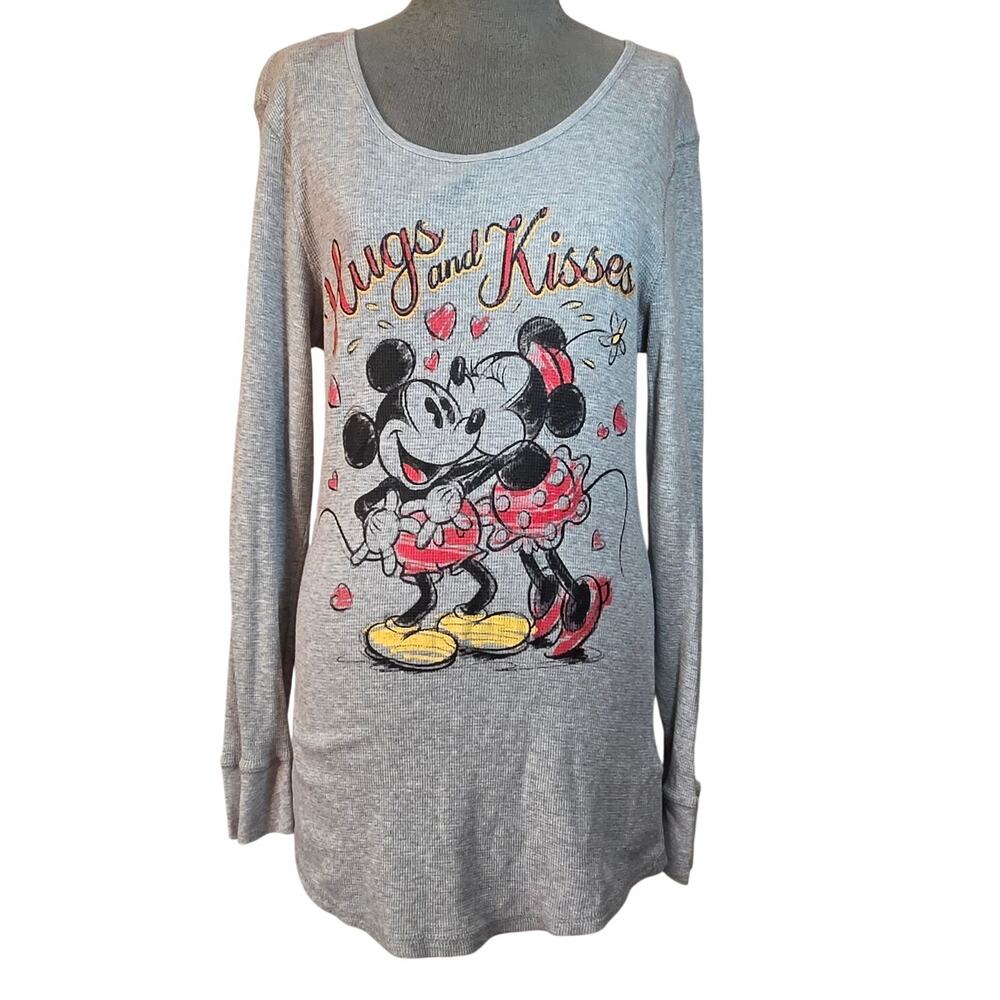 Disney Store Micky and Minnie Waffle Knit Cotton Top Size Large